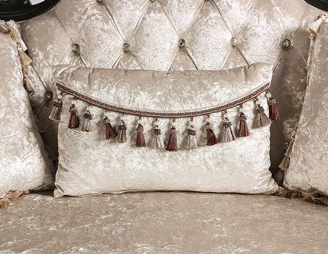 Acapulco White & Espresso Sofa - U&U Home Budget Furniture (Carteret, NJ)