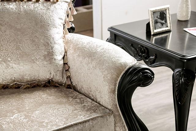Acapulco White & Espresso Sofa - U&U Home Budget Furniture (Carteret, NJ)