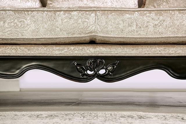 Acapulco White & Espresso Sofa - U&U Home Budget Furniture (Carteret, NJ)