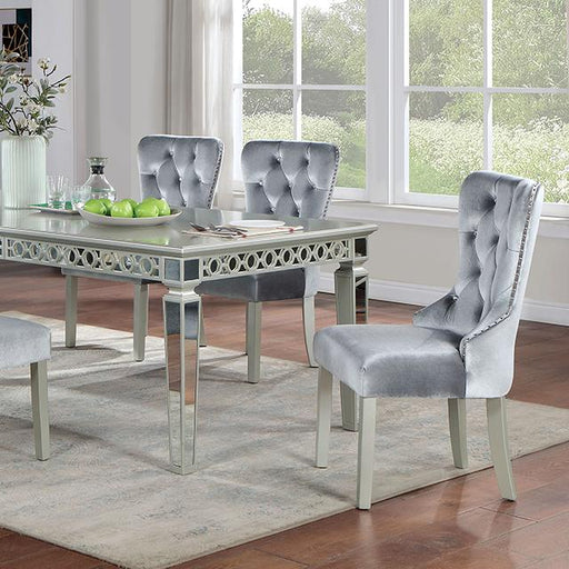 ADALIA Dining Table, Silver - U&U Home Budget Furniture (Carteret, NJ)