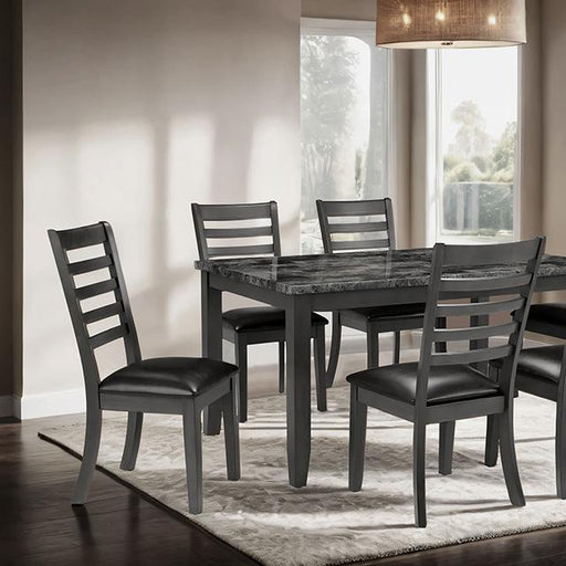 Adia 7 Pc Dinning Table Set Grey & Brown - U&U Home Budget Furniture (Carteret, NJ)