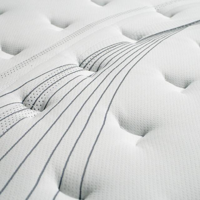 AFTON White/Gray 12" Euro Box Pocket Coil, Cal.King, E king, Full, & Queen - U&U Home Budget Furniture (Carteret, NJ)