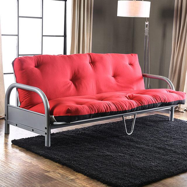 Aksel Black/Red Futon Mattress, Black, Red & Gray - U&U Home Budget Furniture (Carteret, NJ)