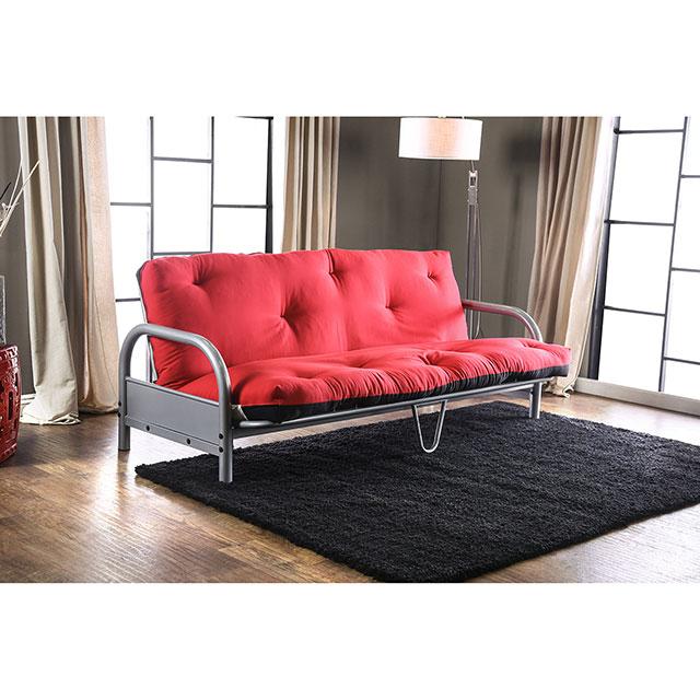 Aksel Black/Red Futon Mattress, Black, Red & Gray - U&U Home Budget Furniture (Carteret, NJ)