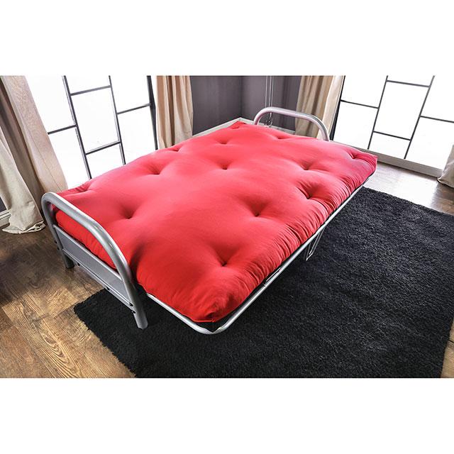 Aksel Black/Red Futon Mattress, Black, Red & Gray - U&U Home Budget Furniture (Carteret, NJ)