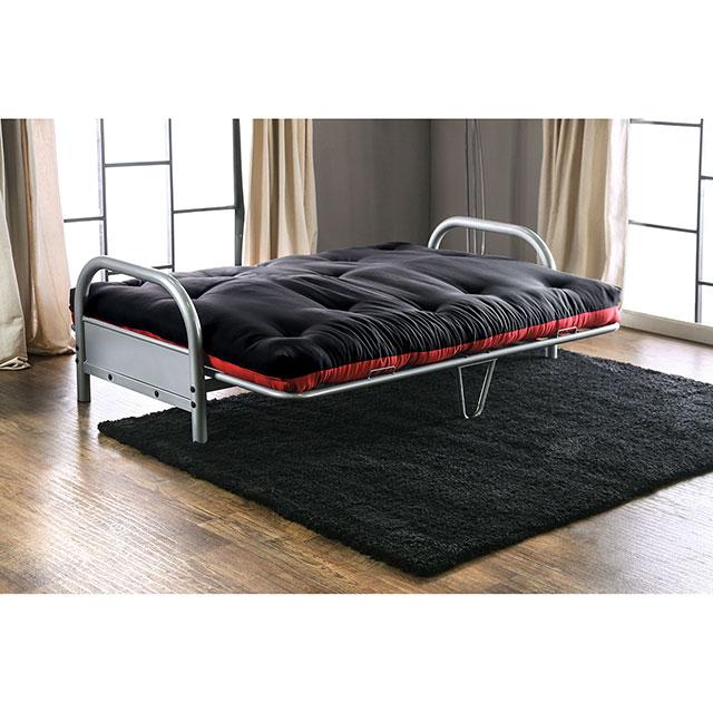 Aksel Black/Red Futon Mattress, Black, Red & Gray - U&U Home Budget Furniture (Carteret, NJ)
