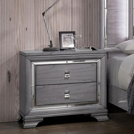 Alanis Light Gray Night Stand - U&U Home Budget Furniture (Carteret, NJ)