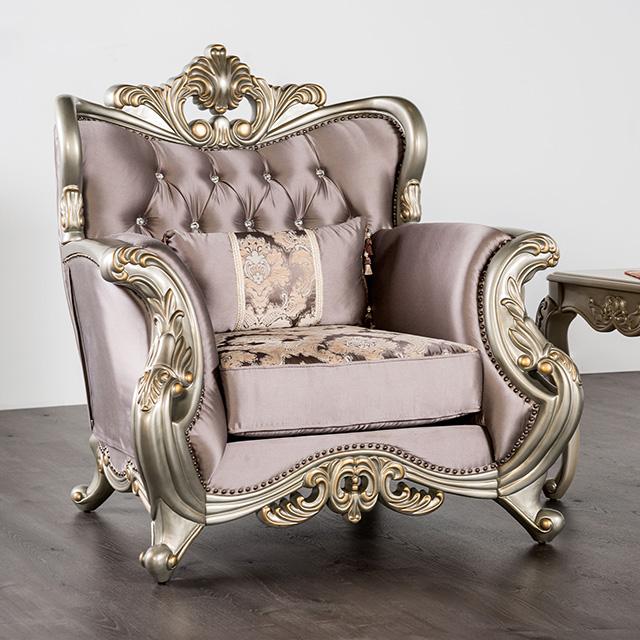 Albacete Chair Cherry & Campage - U&U Home Budget Furniture (Carteret, NJ)