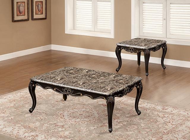Albacete Coffee Table Walnut & Campage - U&U Home Budget Furniture (Carteret, NJ)