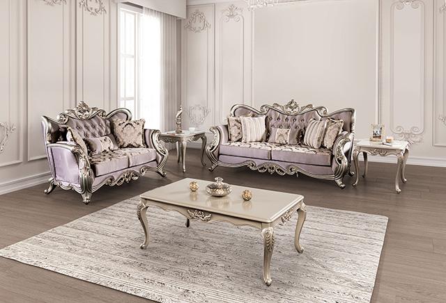 Albacete Sofa Campage & Walnut - U&U Home Budget Furniture (Carteret, NJ)
