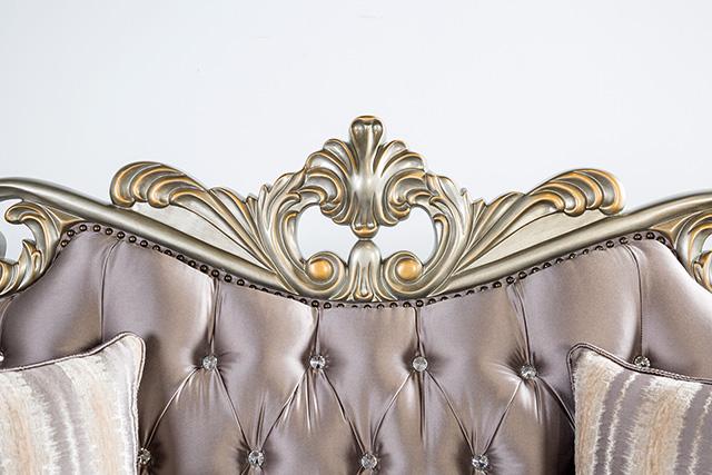 Albacete Sofa Campage & Walnut - U&U Home Budget Furniture (Carteret, NJ)
