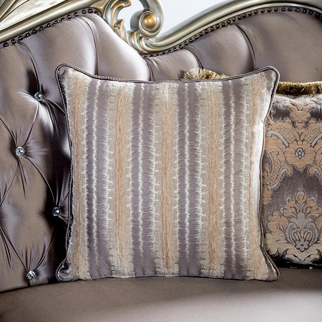 Albacete Sofa Campage & Walnut - U&U Home Budget Furniture (Carteret, NJ)