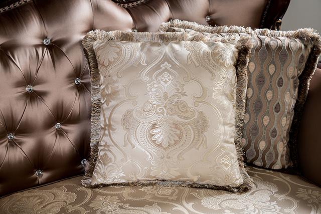 Albacete Sofa Campage & Walnut - U&U Home Budget Furniture (Carteret, NJ)