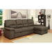 ALCESTER Brown & Gray Sectional w/ Sleeper, Ash - U&U Home Budget Furniture (Carteret, NJ)