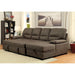 ALCESTER Brown & Gray Sectional w/ Sleeper, Ash - U&U Home Budget Furniture (Carteret, NJ)