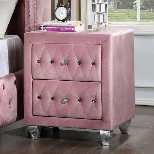 ZOHAR Night Stand, Pink - U&U Home Budget Furniture (Carteret, NJ)