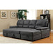 ALCESTER Brown & Gray Sectional w/ Sleeper, Ash - U&U Home Budget Furniture (Carteret, NJ)