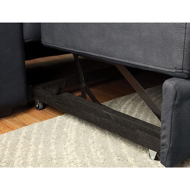 ALCESTER Brown & Gray Sectional w/ Sleeper, Ash - U&U Home Budget Furniture (Carteret, NJ)
