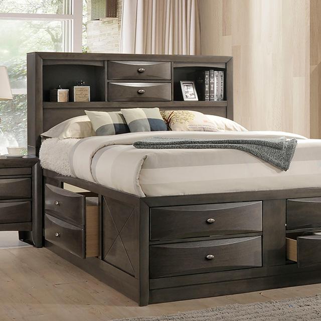 Zosimo Bed Black, Chrome, & Grey - U&U Home Budget Furniture (Carteret, NJ)
