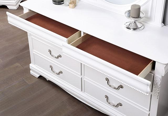 ALECIA Dresser, White - U&U Home Budget Furniture (Carteret, NJ)