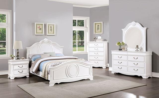 ALECIA Twin & Full Bed, White - U&U Home Budget Furniture (Carteret, NJ)
