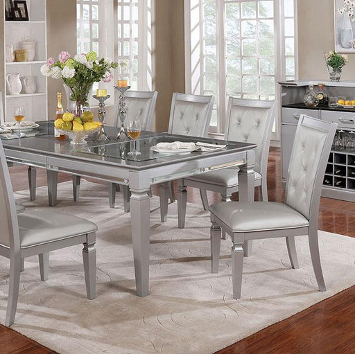 Alena Silver Dining Table - U&U Home Budget Furniture (Carteret, NJ)