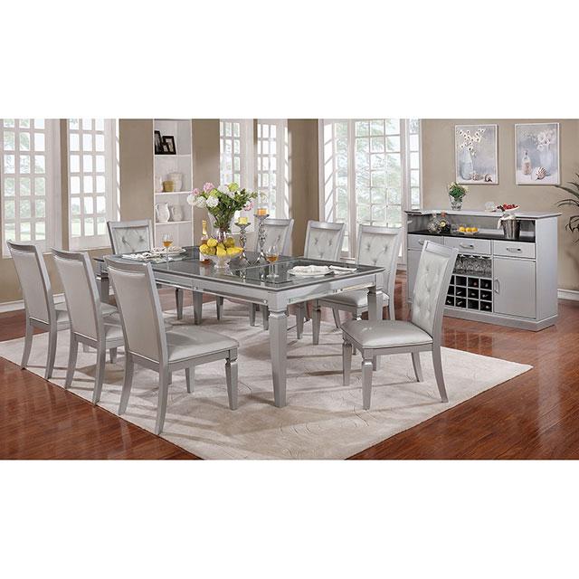 Alena Silver Dining Table - U&U Home Budget Furniture (Carteret, NJ)