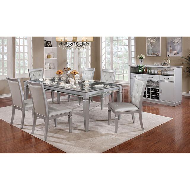 Alena Silver Dining Table - U&U Home Budget Furniture (Carteret, NJ)