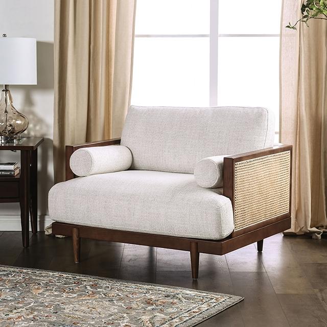 ALESUND Chair, Beige/Light Oak Natural & Brown - U&U Home Budget Furniture (Carteret, NJ)