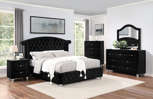 Zohar Bed Black & Pink - U&U Home Budget Furniture (Carteret, NJ)