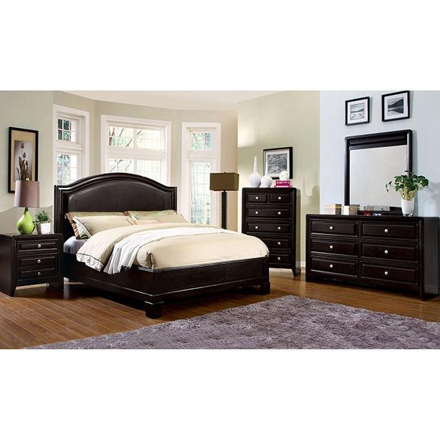 Winsor Espresso E.King Bed - U&U Home Budget Furniture (Carteret, NJ)