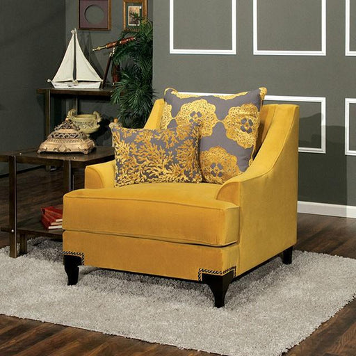 Wolver Gold/Gray Chair, Gold - U&U Home Budget Furniture (Carteret, NJ)