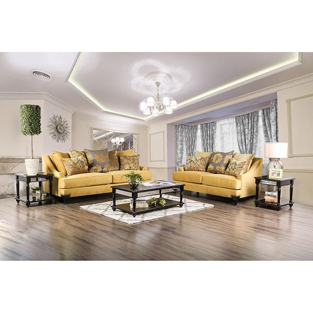 Viscontti Gold/Gray Sofa, Gold - U&U Home Budget Furniture (Carteret, NJ)
