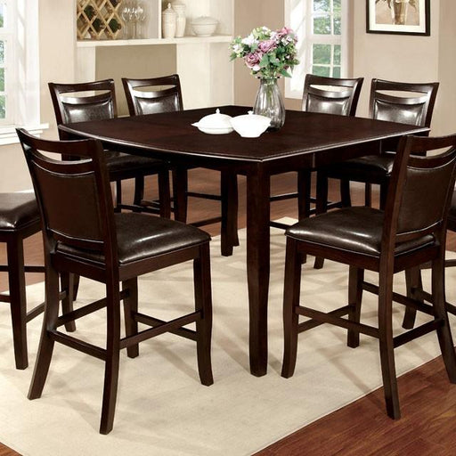 WOODSIDE II Dark Cherry/Espresso Counter Ht. Table w/ 18" Leaf - U&U Home Budget Furniture (Carteret, NJ)