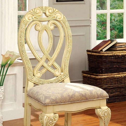 WYNDMERE Vintage White Side Chair (2/CTN) - U&U Home Budget Furniture (Carteret, NJ)