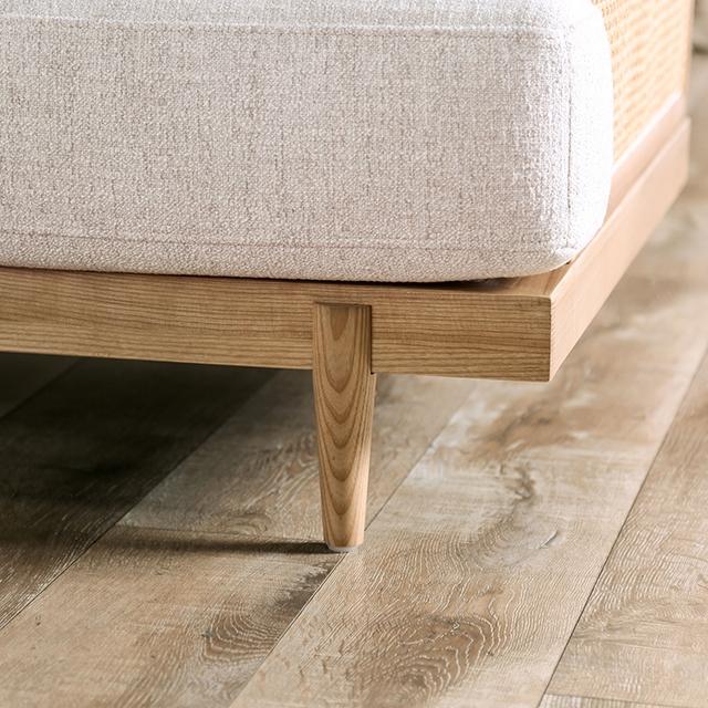 ALESUND Sofa, Beige/Light Oak, Natural & Brown - U&U Home Budget Furniture (Carteret, NJ)