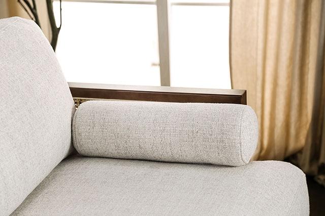 ALESUND Sofa, Beige/Light Oak, Natural & Brown - U&U Home Budget Furniture (Carteret, NJ)