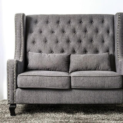 Alicante Love Seat Bench, Gray - U&U Home Budget Furniture (Carteret, NJ)
