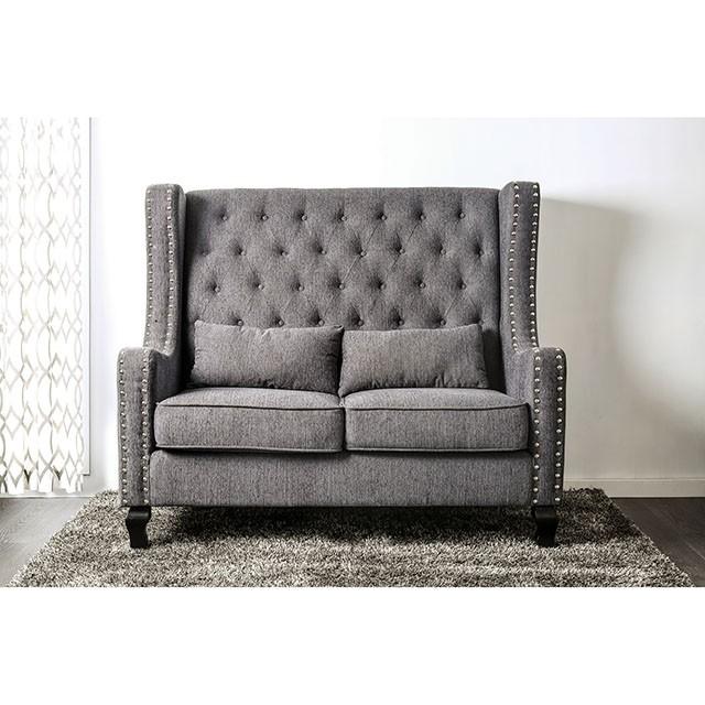 Alicante Love Seat Bench, Gray - U&U Home Budget Furniture (Carteret, NJ)