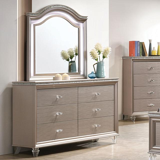 ALLIE Dresser Beige & Rose Gold - U&U Home Budget Furniture (Carteret, NJ)