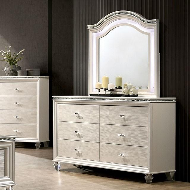 ALLIE Dresser Beige & Rose Gold - U&U Home Budget Furniture (Carteret, NJ)