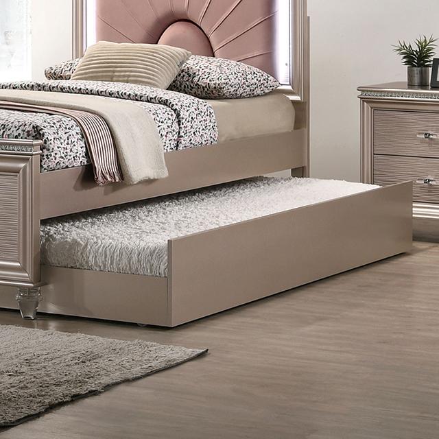 ALLIE Trundle Beige & Rose Gold - U&U Home Budget Furniture (Carteret, NJ)