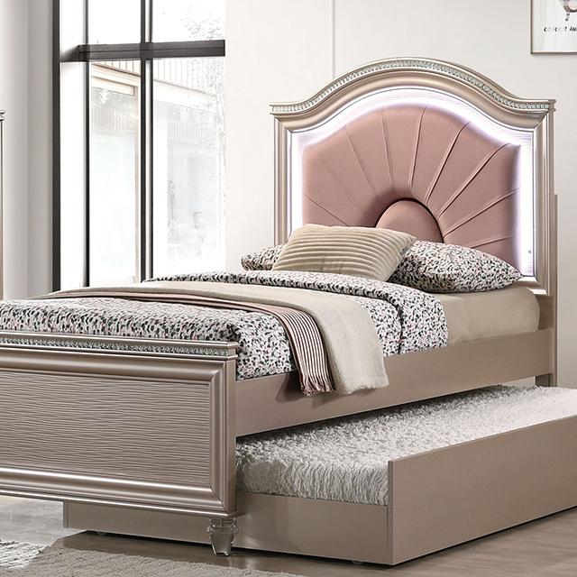 Allie Bed Beige & Pink - U&U Home Budget Furniture (Carteret, NJ)