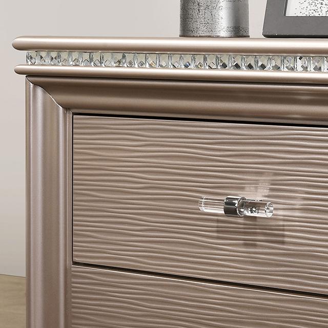 ALLIE Dresser Beige & Rose Gold - U&U Home Budget Furniture (Carteret, NJ)