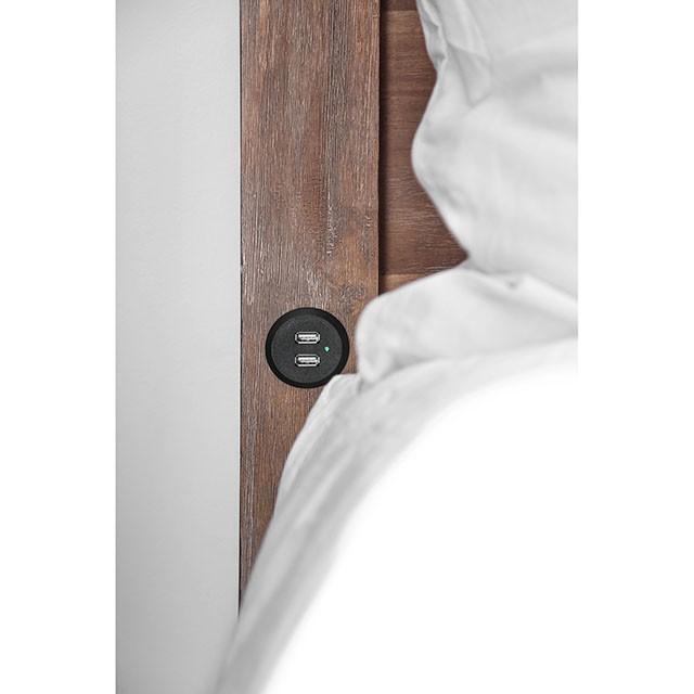 Wynton Weathered Light Oak Cal.King, E.King, & Queen Bed - U&U Home Budget Furniture (Carteret, NJ)