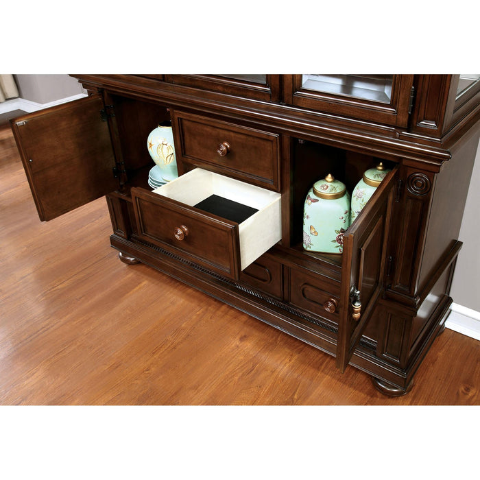 Alpena Brown Cherry Hutch & Buffet - U&U Home Budget Furniture (Carteret, NJ)
