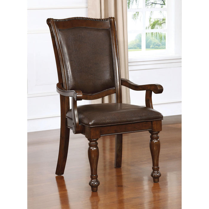 Alpena Brown Cherry/Espresso Arm Chair & Side Chair (2/CTN) - U&U Home Budget Furniture (Carteret, NJ)