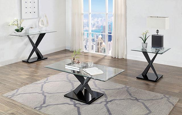 XANTHUS Sofa Table, Black - U&U Home Budget Furniture (Carteret, NJ)