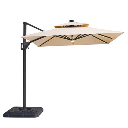 Xico 8 Ft Square Umbrella w/ Double Top w/ LED Light + 37" Large Base - U&U Home Budget Furniture (Carteret, NJ)