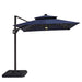 Xico 8 Ft Square Umbrella w/ Double Top w/ LED Light + 37" Large Base - U&U Home Budget Furniture (Carteret, NJ)